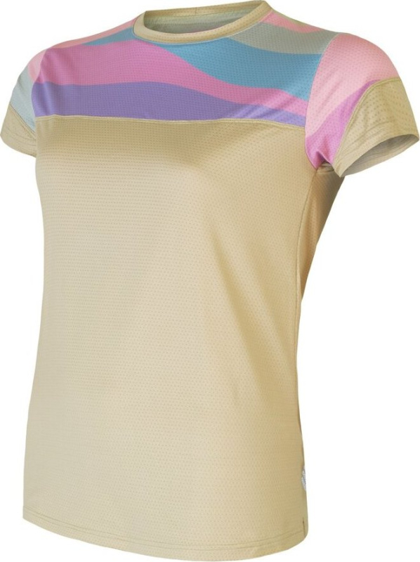 Dámský cyklistický dres SENSOR Helium sand/stripes Barva: žlutá, Velikost: S