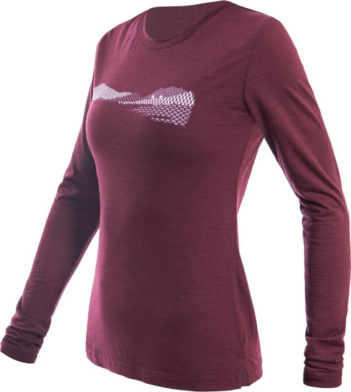 SENSOR MERINO AIR PT HILLS dámské triko dl.rukáv port red Velikost: S