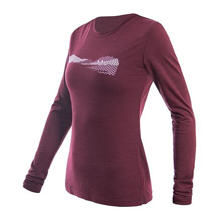 SENSOR MERINO AIR PT HILLS dámské triko dl.rukáv port red Velikost: XL