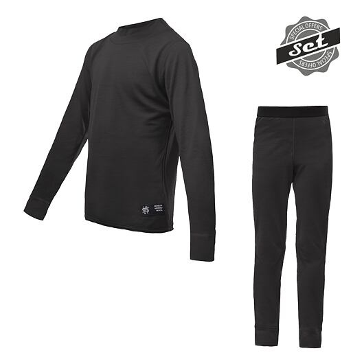 SENSOR MERINO ACTIVE SET dětský triko dl.rukáv + spodky černá Velikost: 120