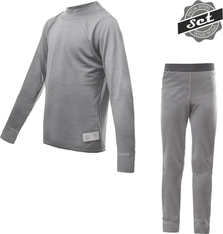 Juniorský termo set SENSOR Merino Active šedá Barva: šedá, Velikost: 160