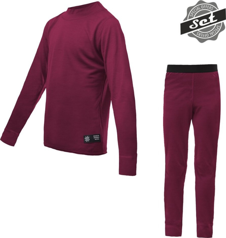 Juniorský termo set SENSOR Merino Active lilla Barva: fialová, Velikost: 160