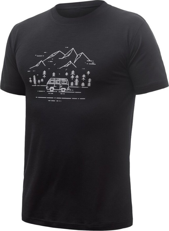 Pánské triko SENSOR Merino Active PT Van Life černá Barva: černá, Velikost: L