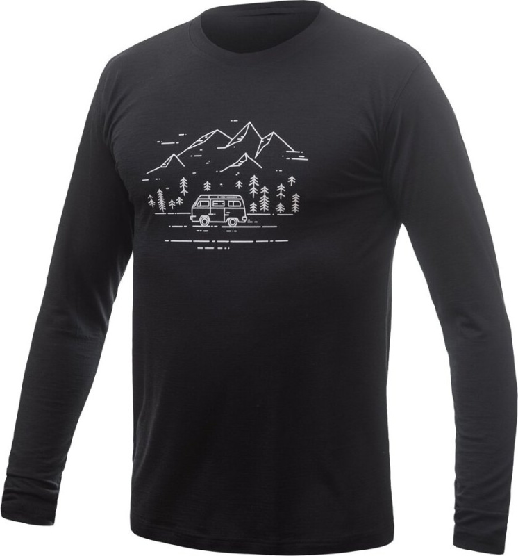 Pánské termo triko SENSOR Merino Active PT Van Life černá Barva: černá, Velikost: XL