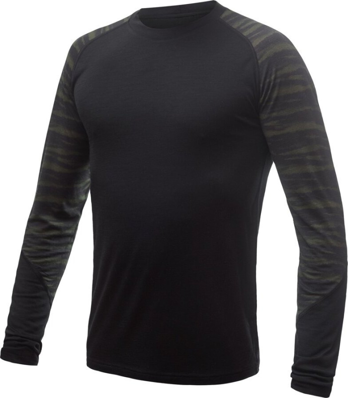Pánské termo triko SENSOR Merino Impress černá/batik Barva: černá, Velikost: XL