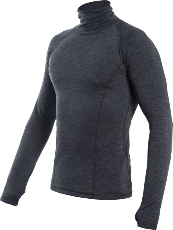 SENSOR MERINO BOLD pánské triko dl.rukáv roll neck anthracite gray Velikost: S