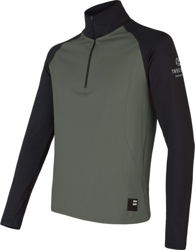 Pánská mikina SENSOR Coolmax Thermo olive green/černá Barva: černá, Velikost: L