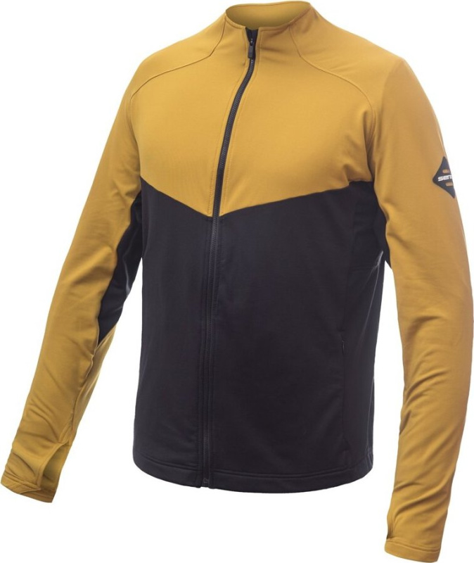 Pánská funkční mikina SENSOR Coolmax Thermo celozip černá/mustard Barva: černá, Velikost: XXL