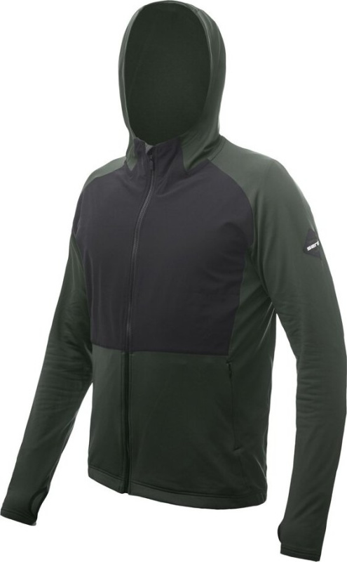 Pánská funkční mikina SENSOR Coolmax Thermo olive green/černá Barva: černá, Velikost: L