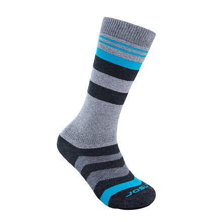 Dětské merino ponožky SENSOR Slope šedá/černá/tyrkys Barva: černá, Velikost: 3/5