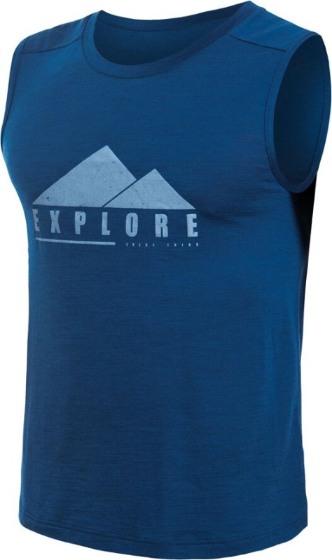 Pánské merino triko SENSOR Merino Air Explore bez rukávu modré Barva: Modrá, Velikost: XL