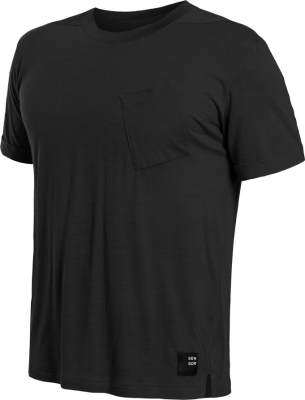 Pánské merino triko SENSOR Merino Air Traveller černé Barva: černá, Velikost: XL