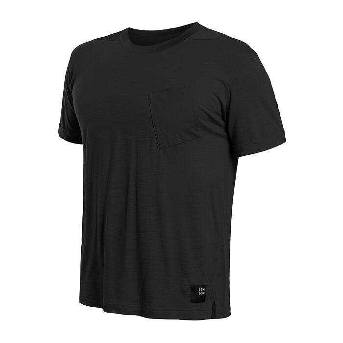 Pánské merino triko SENSOR Merino Air Traveller černé Barva: černá, Velikost: XXL