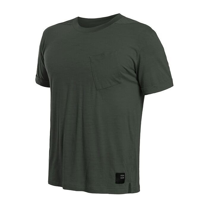 Pánské merino triko SENSOR Merino Air Traveller khaki Barva: Zelená, Velikost: M