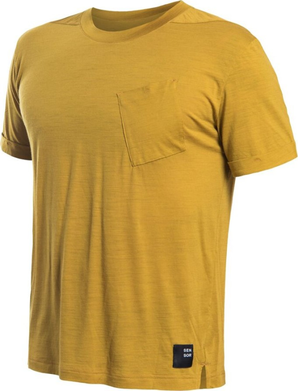 Pánské merino triko SENSOR Merino Air Traveller žluté Barva: žlutá, Velikost: XXL