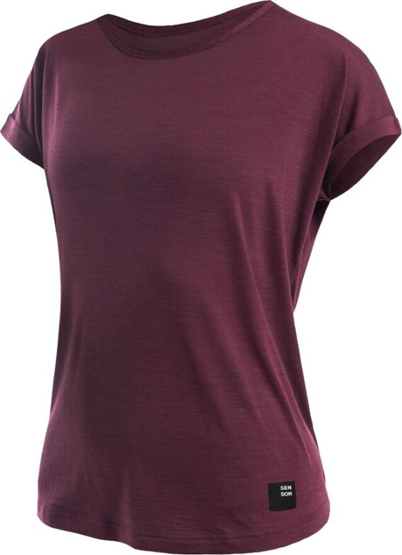 Dámské merino triko SENSOR Merino Air Traveller fialové Barva: červená, Velikost: XL