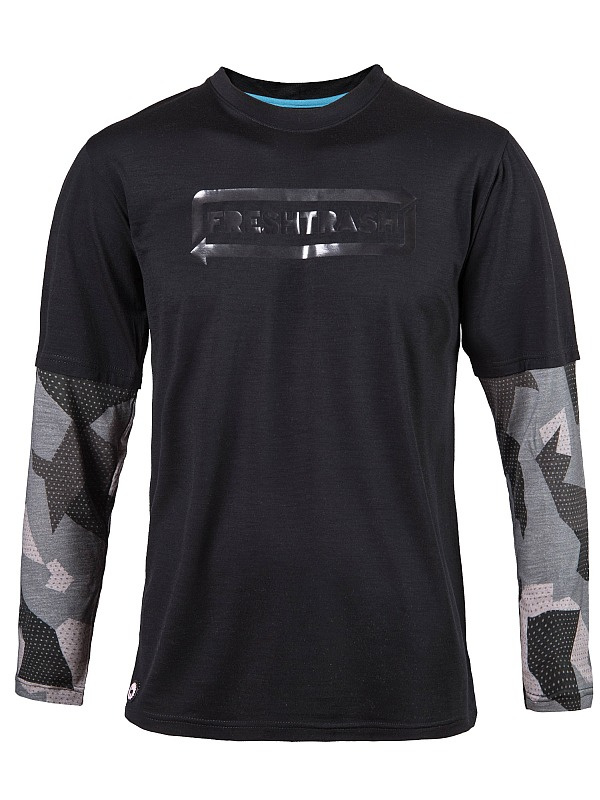 FRESH TRASH FT MEN'S ESCAPE MERINO LONG SLEEVE TEE BLACK/CAMO Velikost: XXL