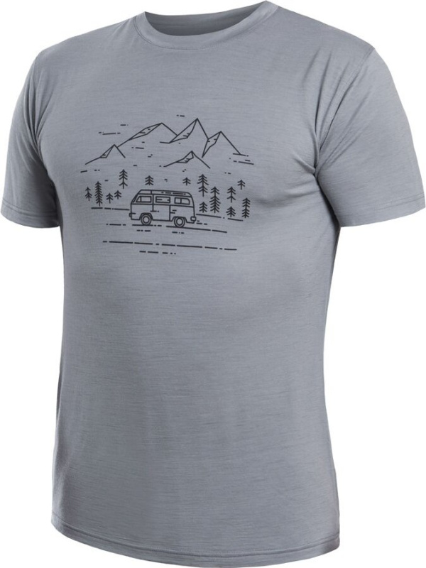Pánské merino triko SENSOR Merino Active Van Life šedé Barva: šedá, Velikost: S