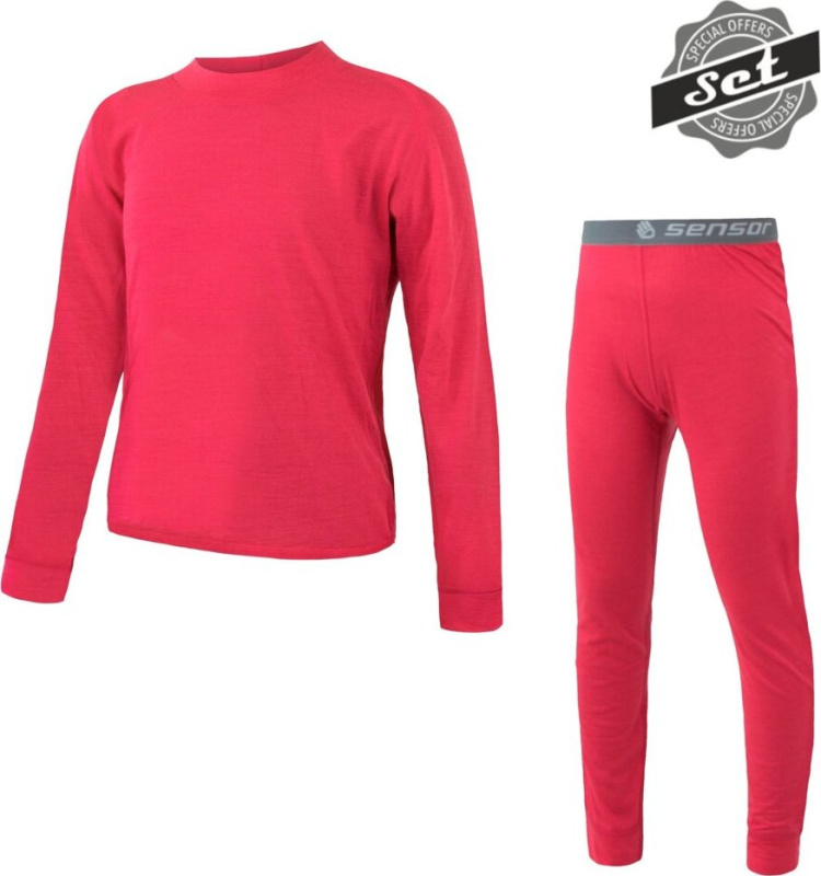 Dětský merino set SENSOR Air set růžový Barva: růžová, Velikost: 90