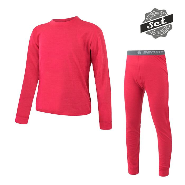 Dětský merino set SENSOR Air set růžový Barva: růžová, Velikost: 150