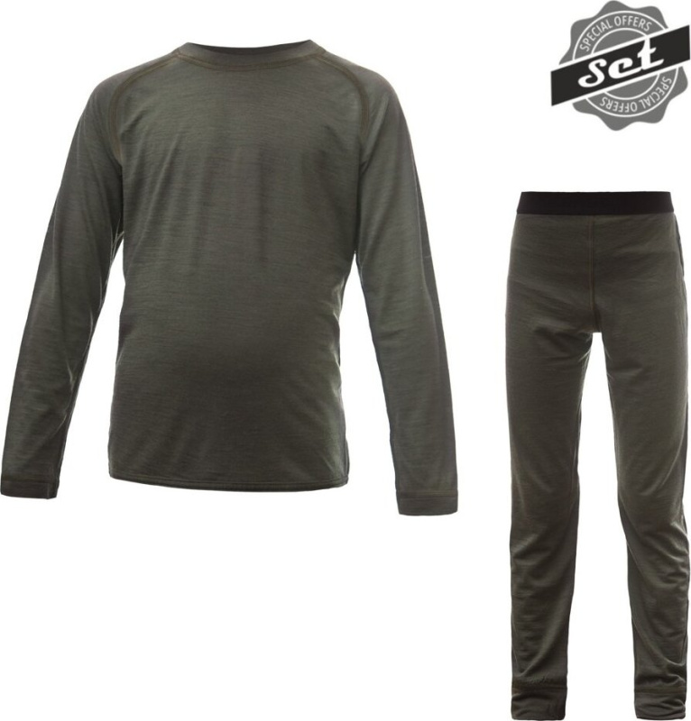 Dětský merino set SENSOR Air zelený Barva: Zelená, Velikost: 150