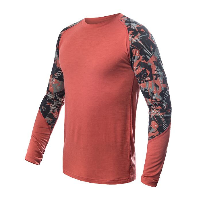 Pánské merino triko SENSOR Impress růžové Barva: oranžová, Velikost: S
