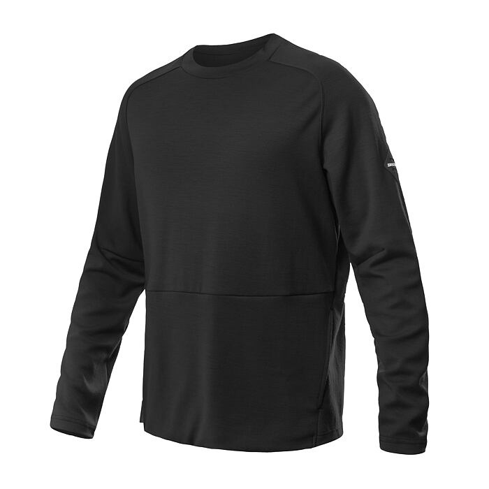 Pánská merino mikina SENSOR Upper traveller černá Barva: černá, Velikost: XXL