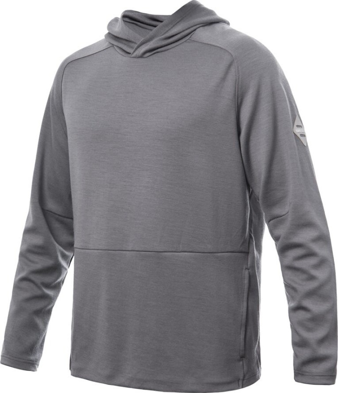 Pánská merino mikina SENSOR Upper traveller s kapucí šedá Barva: šedá, Velikost: XXL