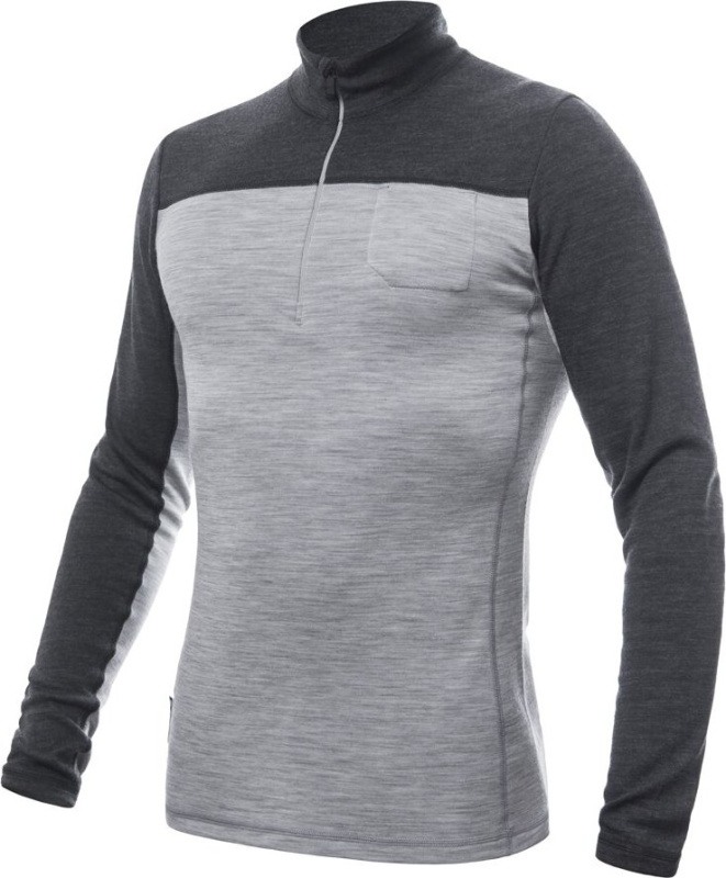 Pánské merino triko SENSOR Bold šedé Barva: šedá, Velikost: XL