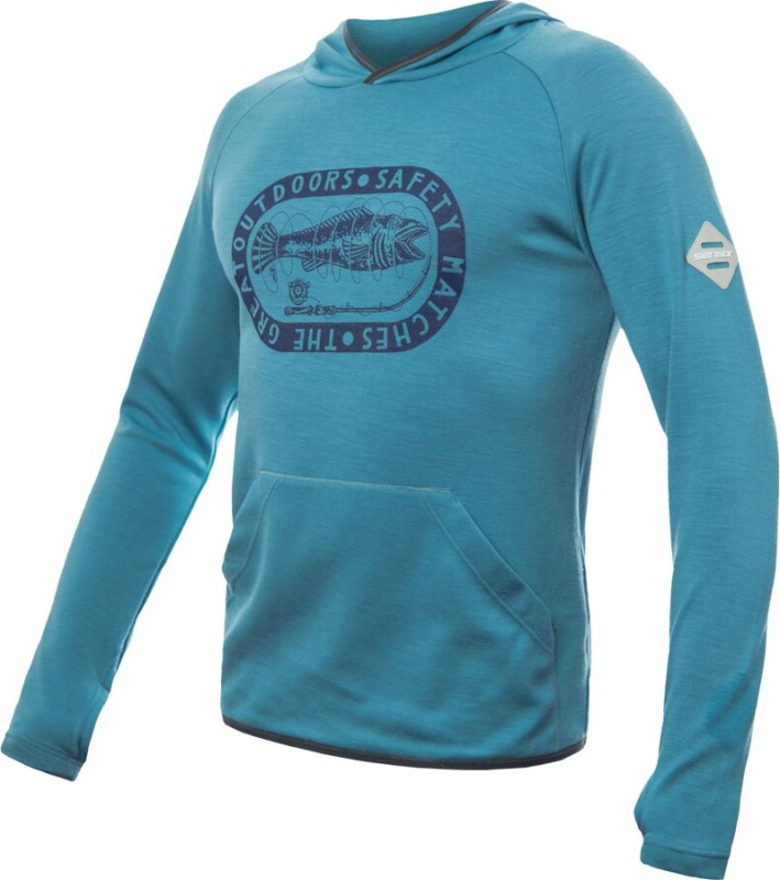 SENSOR MERINO UPPER OUTDOORS pánská mikina klokanka, mint blue Velikost: XXL