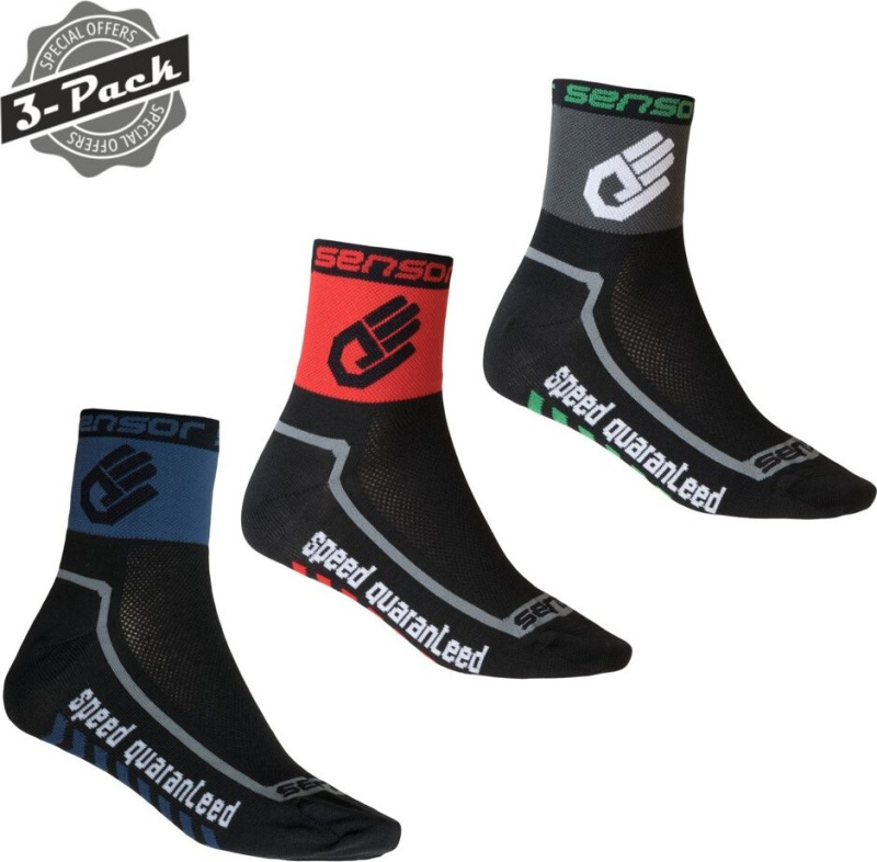 Unisex letní ponožky SENSOR 3 páry Race lite hand Barva: Modrá, Velikost: 9/11
