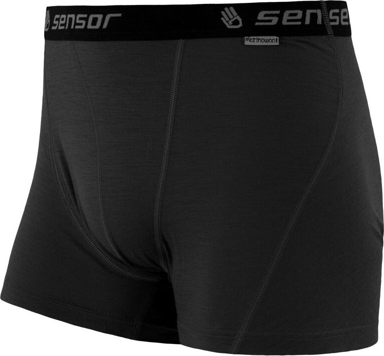 Pánské merino boxerky SENSOR active černá Barva: černá, Velikost: XXXL