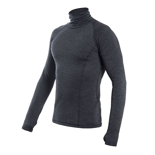 SENSOR MERINO BOLD pánské triko dl.rukáv roll neck anthracite gray Velikost: 3XL