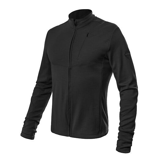 SENSOR MERINO UPPER pánská mikina celozip černá Velikost: 3XL