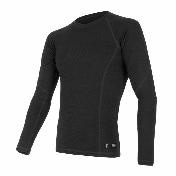 Pánské termo tričko SENSOR Merino df černá Barva: černá, Velikost: XXXL