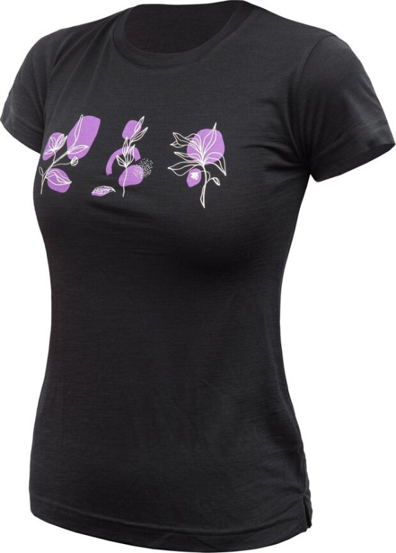 Dámské merino triko SENSOR Merino Air Bloom černé Barva: černá, Velikost: XL