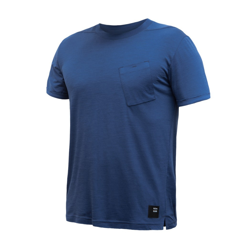 Pánské merino triko SENSOR Air modré Barva: Modrá, Velikost: XXL
