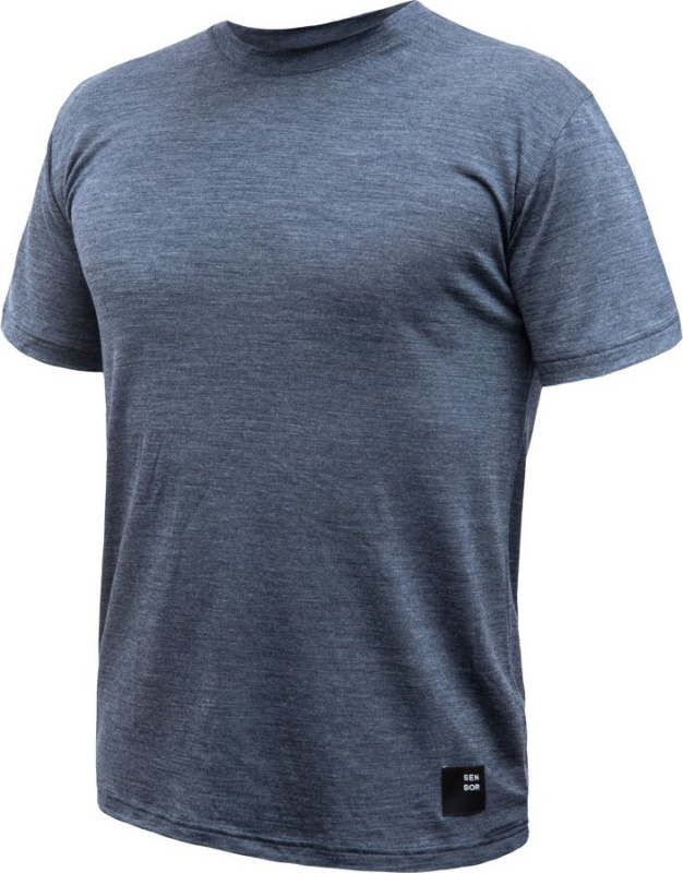 Pánské merino triko SENSOR Lite modré Barva: Modrá, Velikost: M