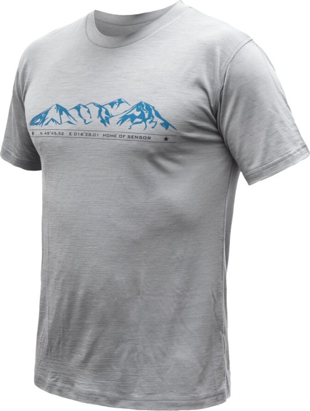 SENSOR MERINO ACTIVE PT MOUNTAINS pánské triko kr.rukáv šedá Velikost: M