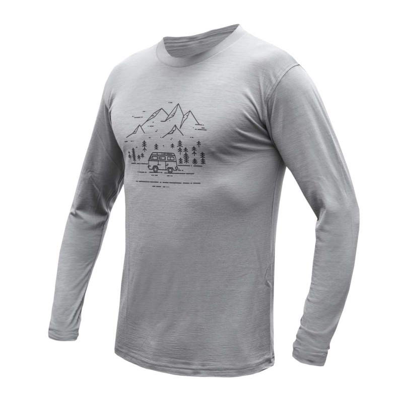 SENSOR MERINO ACTIVE PT VAN LIFE pánské triko dl.rukáv šedá Velikost: S