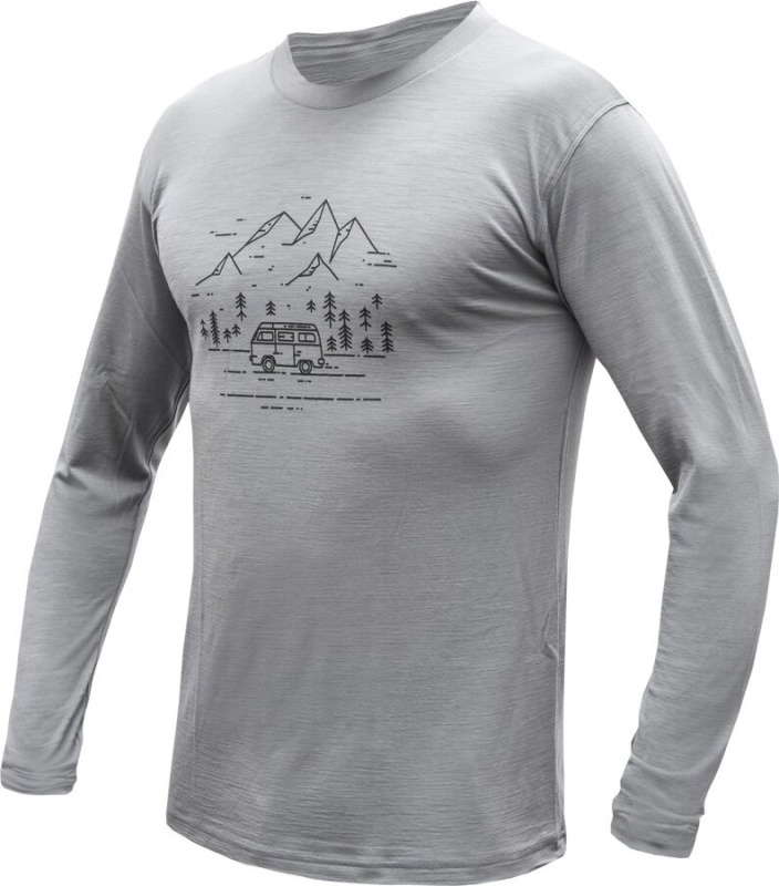 SENSOR MERINO ACTIVE PT VAN LIFE pánské triko dl.rukáv šedá Velikost: XXL