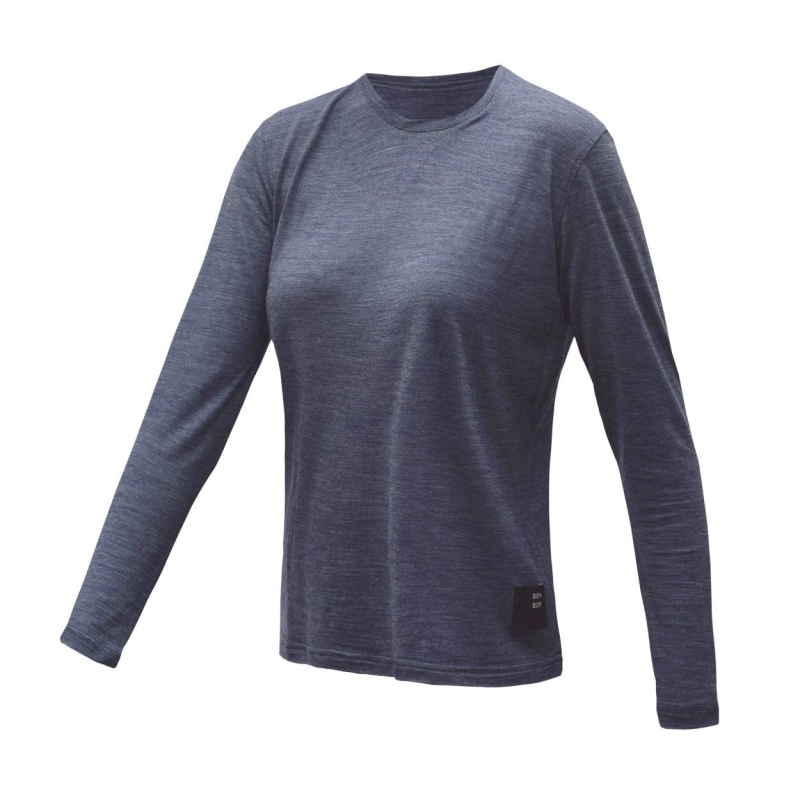 SENSOR MERINO LITE dámské triko dl.rukáv mottled blue Velikost: L