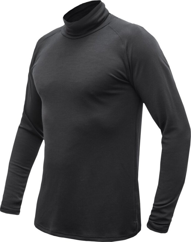 SENSOR MERINO BLEND pánské triko dr.rukáv rolák černá Velikost: L