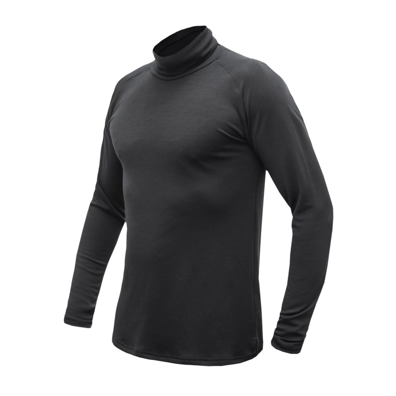 SENSOR MERINO BLEND pánské triko dr.rukáv rolák černá Velikost: XXL