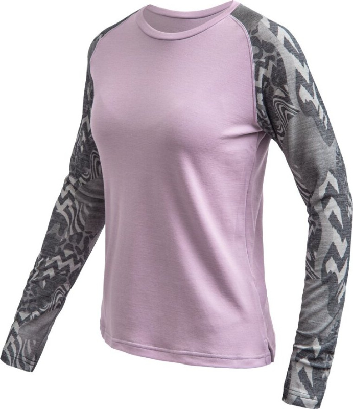 SENSOR MERINO BLEND IMPRESS dámské triko dl.rukáv violet/zebra Velikost: S