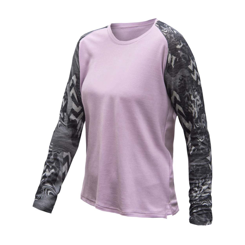 SENSOR MERINO BLEND IMPRESS dámské triko dl.rukáv violet/zebra Velikost: S