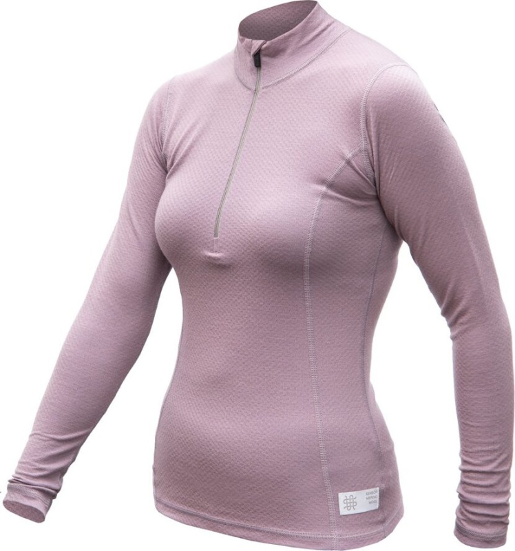 SENSOR MERINO DF dámské triko dl.rukáv zip mystic violet Velikost: M