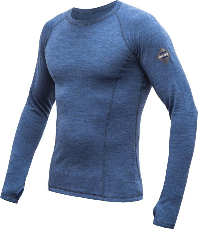 SENSOR MERINO BOLD pánské triko dl.rukáv cool blue Velikost: L