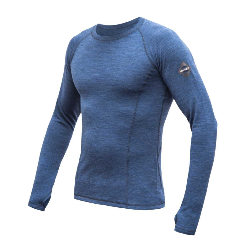 SENSOR MERINO BOLD pánské triko dl.rukáv cool blue Velikost: XL