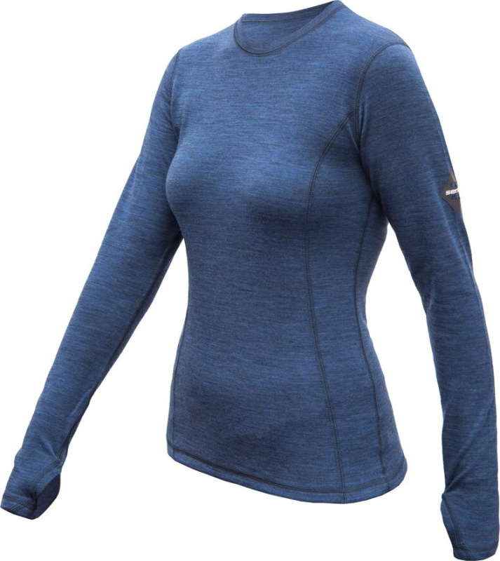 SENSOR MERINO BOLD dámské triko dl.rukáv cool blue Velikost: XXL